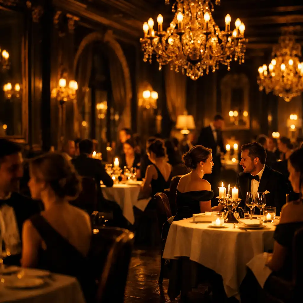 Elegancki wieczór w restauracji przy świecach